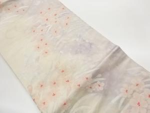 引箔花葉模様織出し名古屋帯